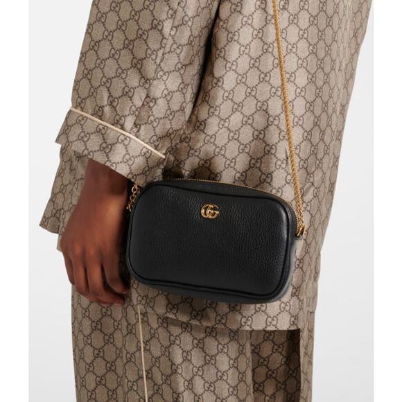 NEW! GUCCI BLACK MARMONT LEATHER CROSSBODY CHAIN BAG PURSE AUTHENTIC! - Picture 7 of 15